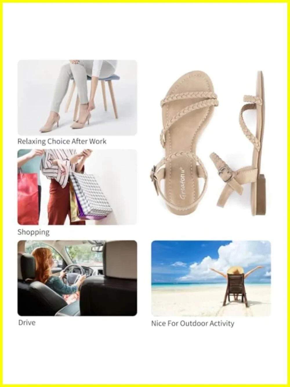 Women's Flat Gladiator Sandals Slip On Open Toe Braided Slingback